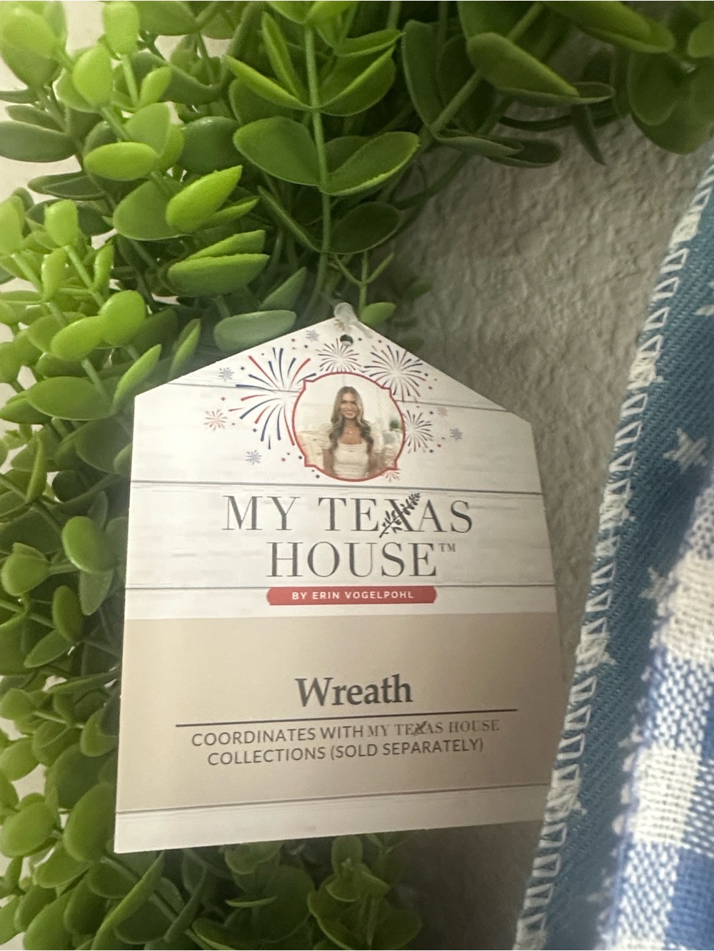 My Texas House Boxwood Wreath with Bow - Picture 7 of 8